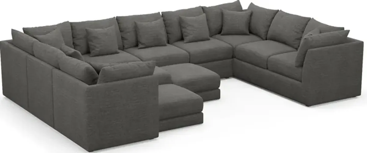 Nest Foam Comfort 9-Piece Large Pit Sectional - Curious Charcoal