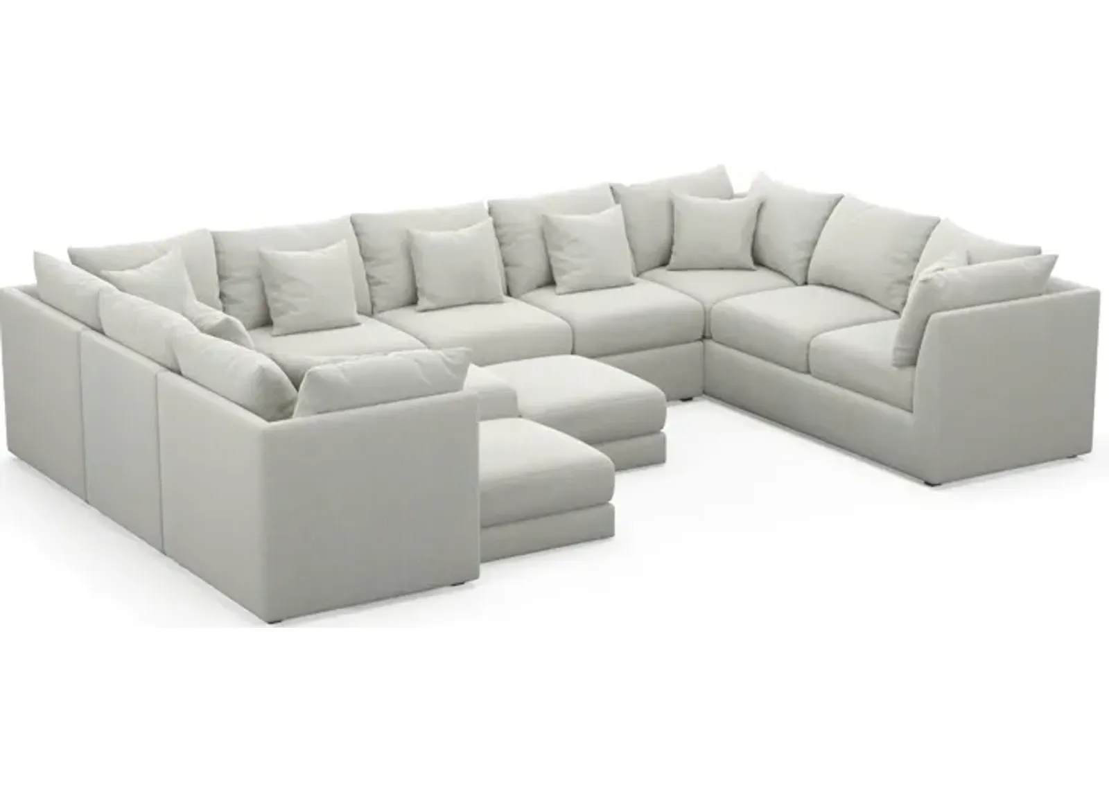 Nest Foam Comfort 9-Piece Large Pit Sectional - Oslo Snow