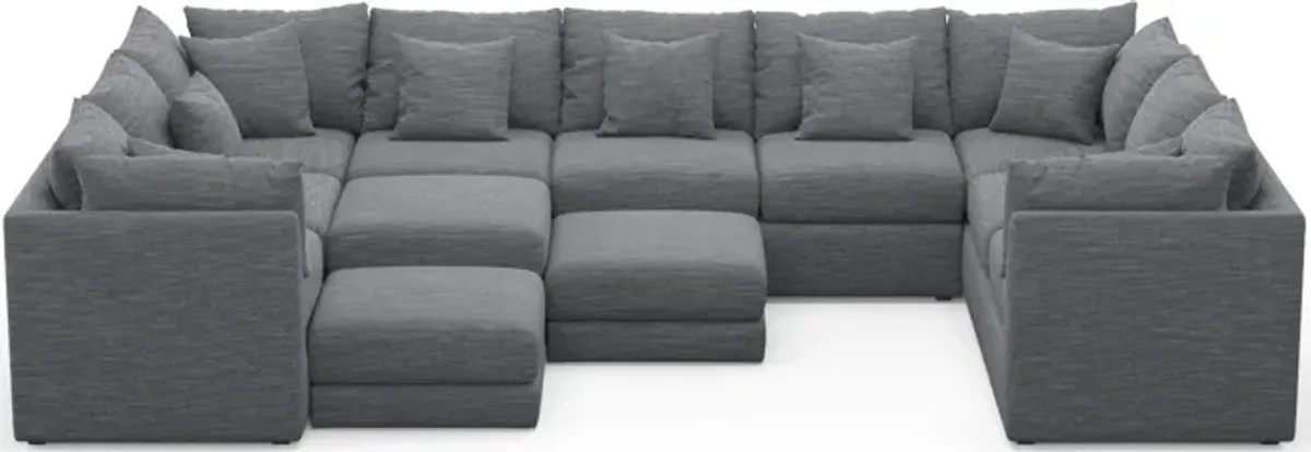 Nest Foam Comfort 9-Piece Large Pit Sectional - Dudley Indigo