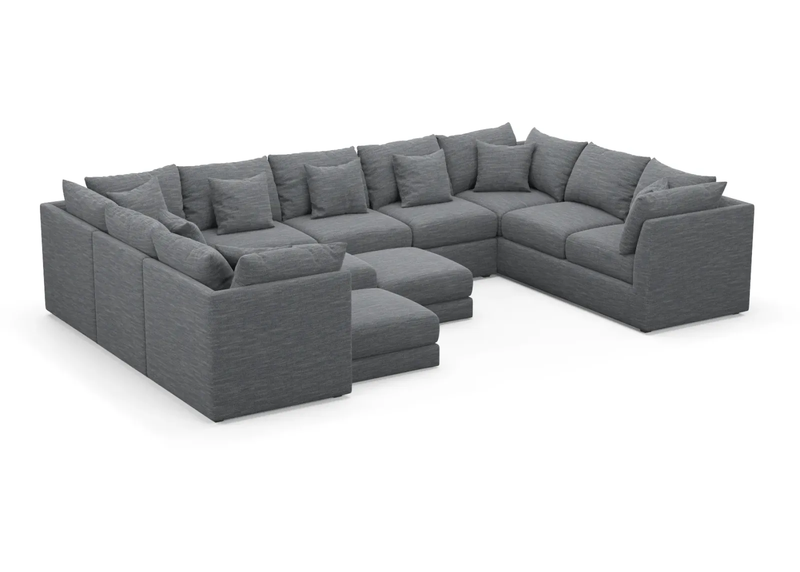 Nest Foam Comfort 9-Piece Large Pit Sectional - Dudley Indigo