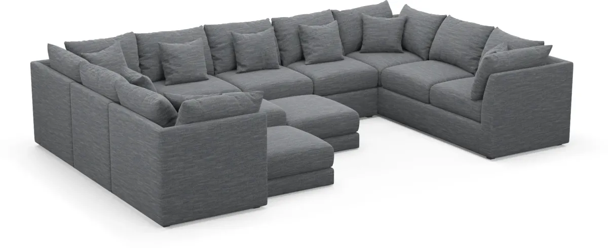 Nest Foam Comfort 9-Piece Large Pit Sectional - Dudley Indigo