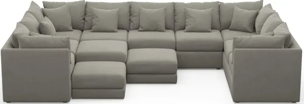 Nest Foam Comfort 9-Piece Large Pit Sectional - Abington Fog