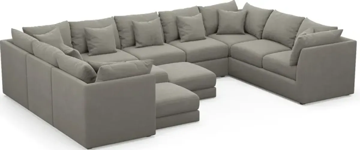 Nest Foam Comfort 9-Piece Large Pit Sectional - Abington Fog