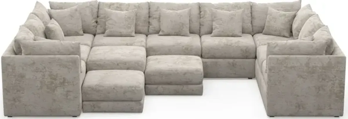 Nest Foam Comfort 9-Piece Large Pit Sectional - Hearth Cement