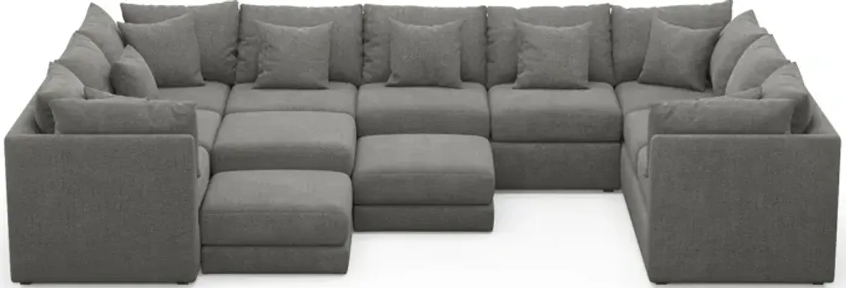 Nest Foam Comfort 9-Piece Large Pit Sectional - Living Large Charcoal