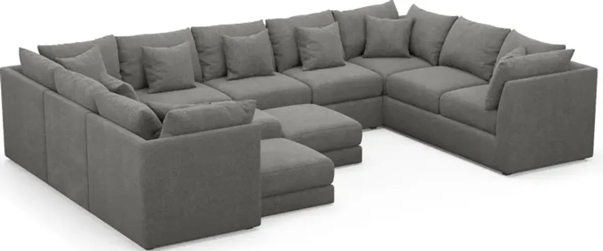 Nest Foam Comfort 9-Piece Large Pit Sectional - Living Large Charcoal