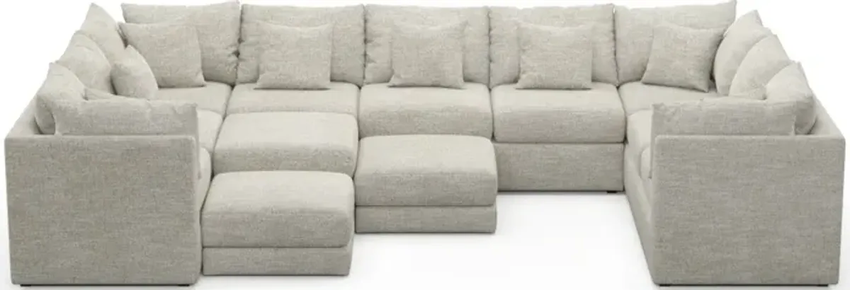 Nest Foam Comfort 9-Piece Large Pit Sectional - M Ivory