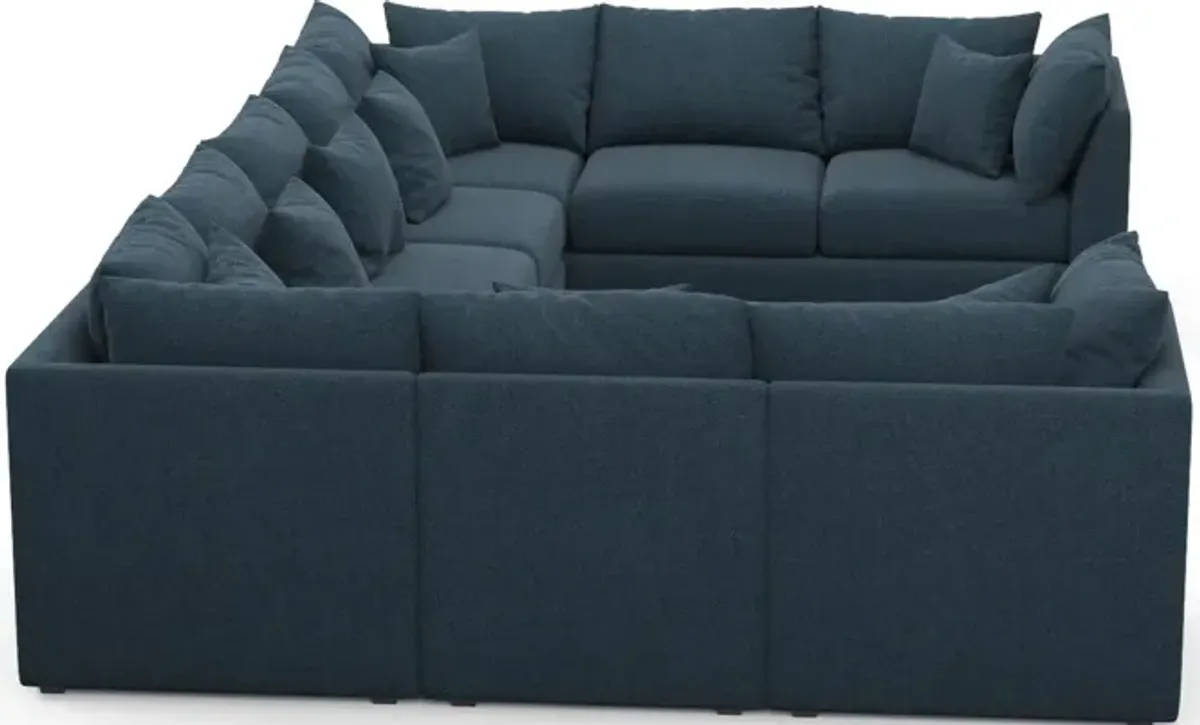 Nest Foam Comfort 9-Piece Large Pit Sectional - Broderick Indigo