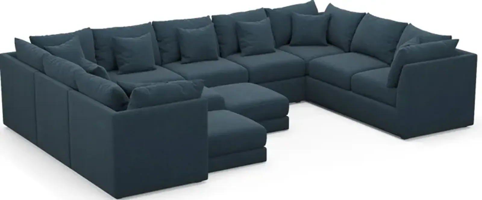 Nest Foam Comfort 9-Piece Large Pit Sectional - Broderick Indigo