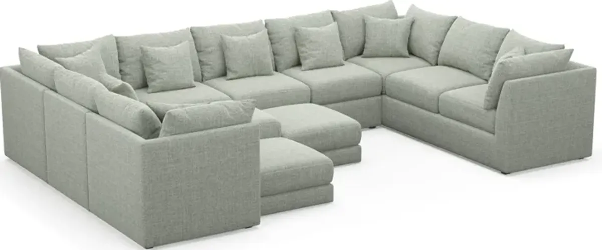 Nest Foam Comfort 9-Piece Large Pit Sectional - Broderick Sea Glass