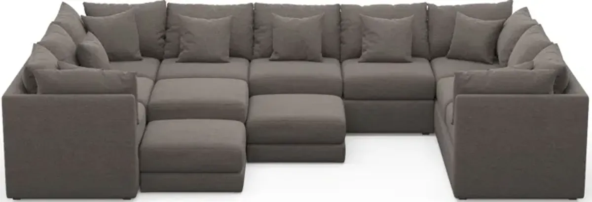 Nest Foam Comfort 9-Piece Large Pit Sectional - Presidio Steel