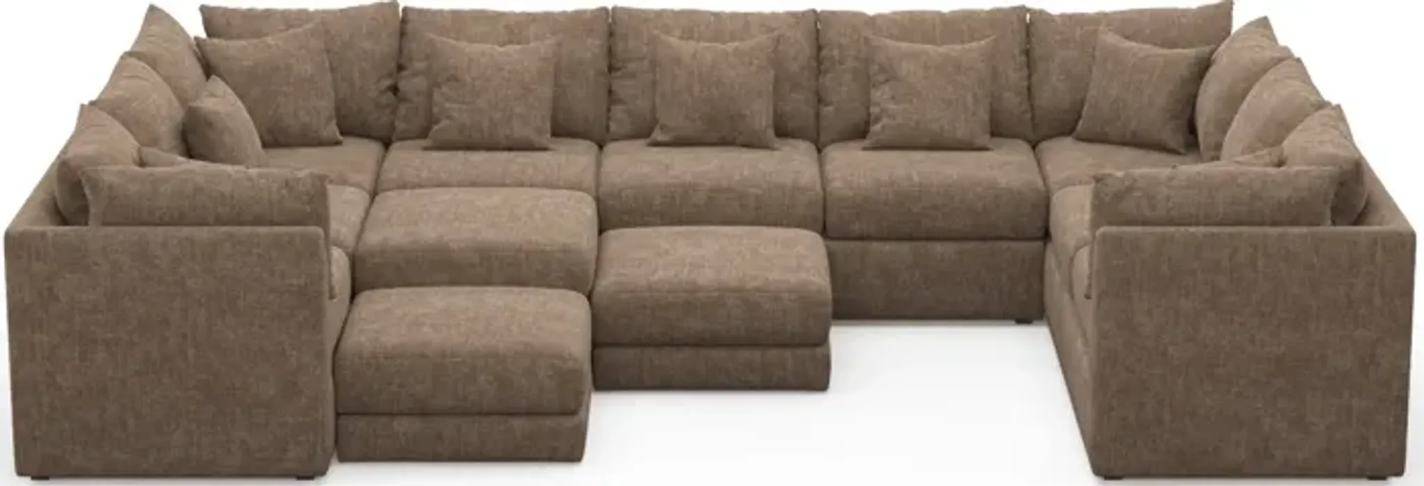 Nest Foam Comfort 9-Piece Large Pit Sectional - Argo Java | Furniture.com