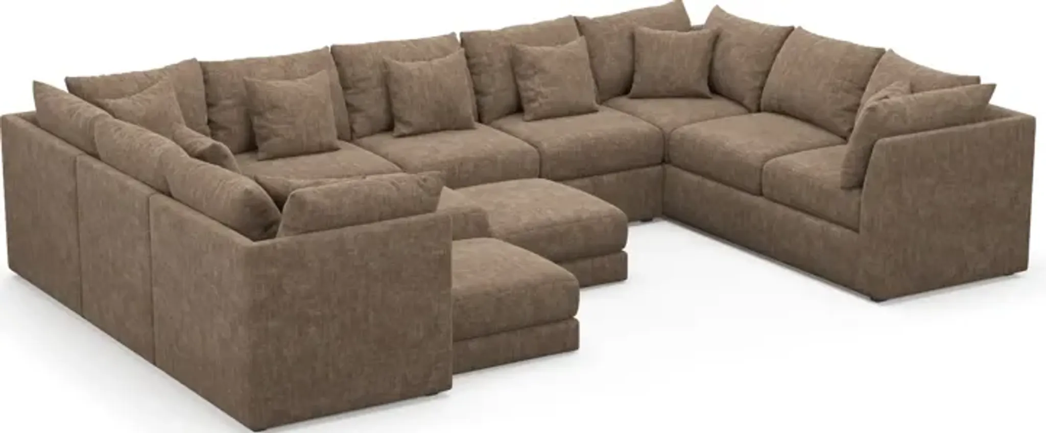 Nest Foam Comfort 9-Piece Large Pit Sectional - Argo Java | Furniture.com