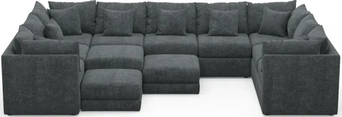 Nest Hybrid Comfort 9-Piece Large Pit Sectional - Contessa Shadow