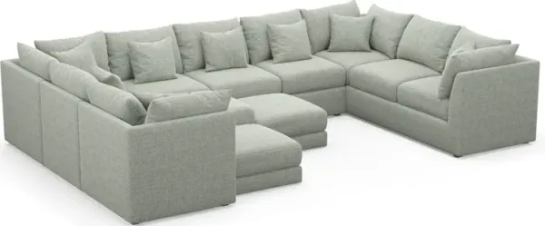 Nest Hybrid Comfort 9-Piece Large Pit Sectional - Broderick Sea Glass
