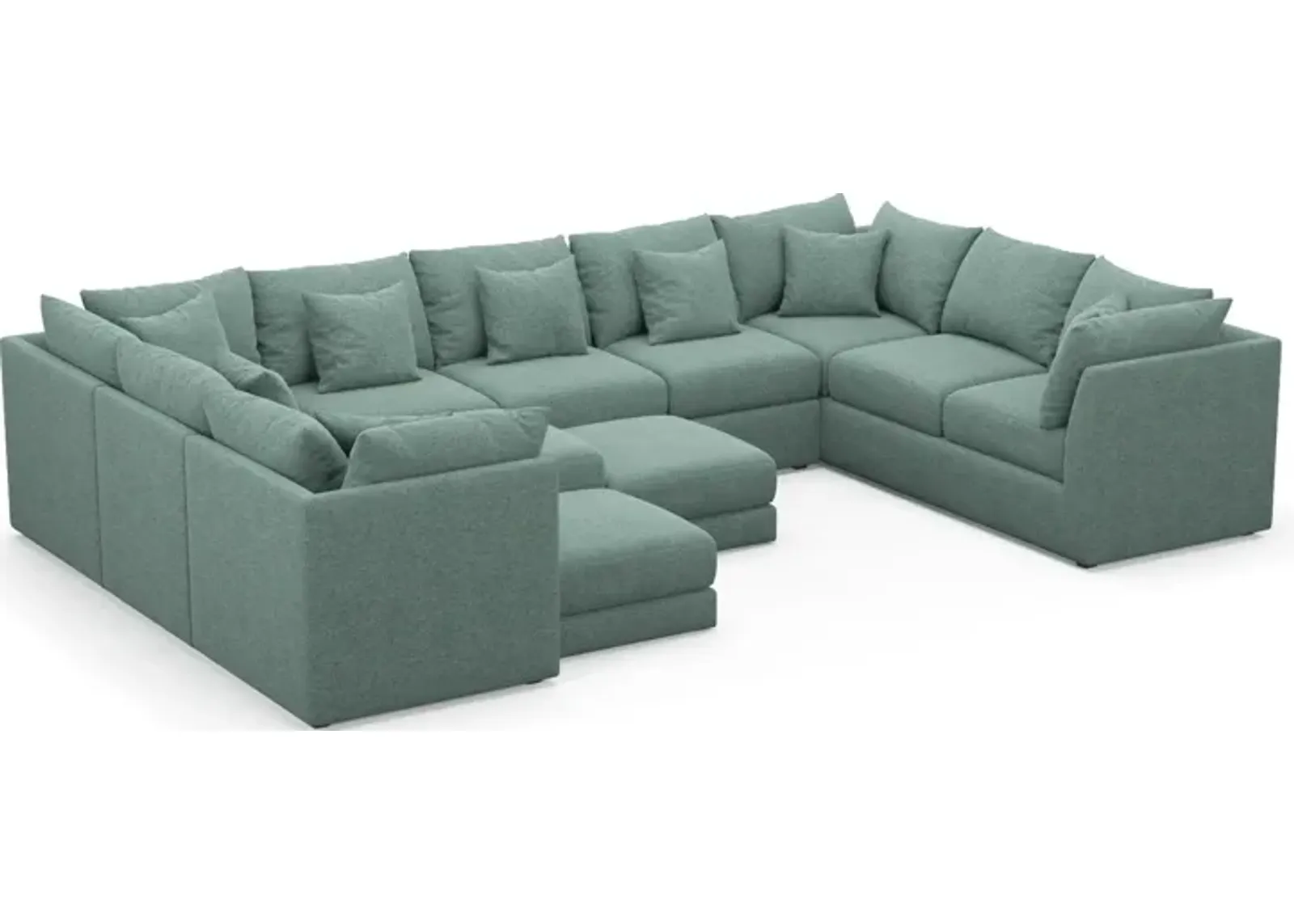 Nest Hybrid Comfort 9-Piece Large Pit Sectional - Bridger Jade