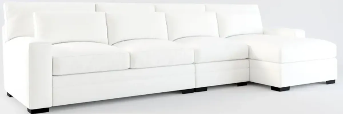 Winston Foam Comfort 3-Piece Sectional with Right-Facing Chaise - Contessa Vanilla