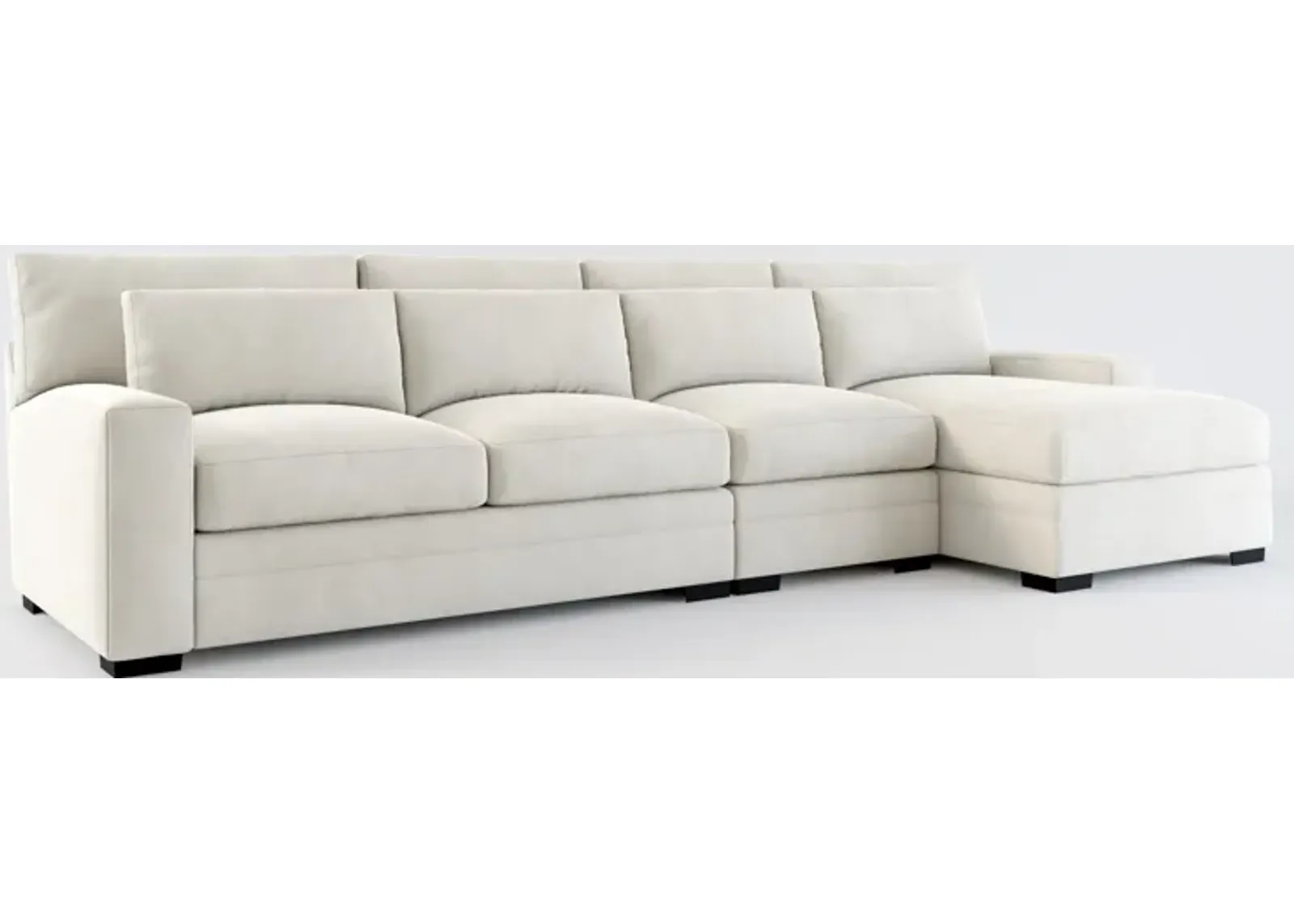 Winston Foam Comfort 3-Piece Sectional with Right-Facing Chaise - Laurent Beach