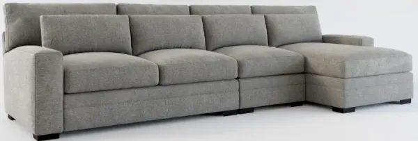 Winston Foam Comfort 3-Piece Sectional with Right-Facing Chaise - Living Large Charcoal