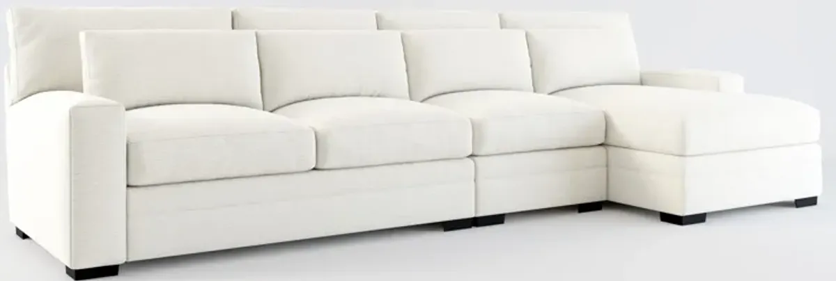 Winston Foam Comfort 3-Piece Sectional with Right-Facing Chaise - Living Large White