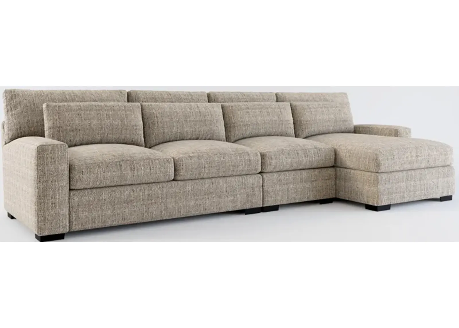 Winston Foam Comfort 3-Piece Sectional with Right-Facing Chaise - Mason Flint