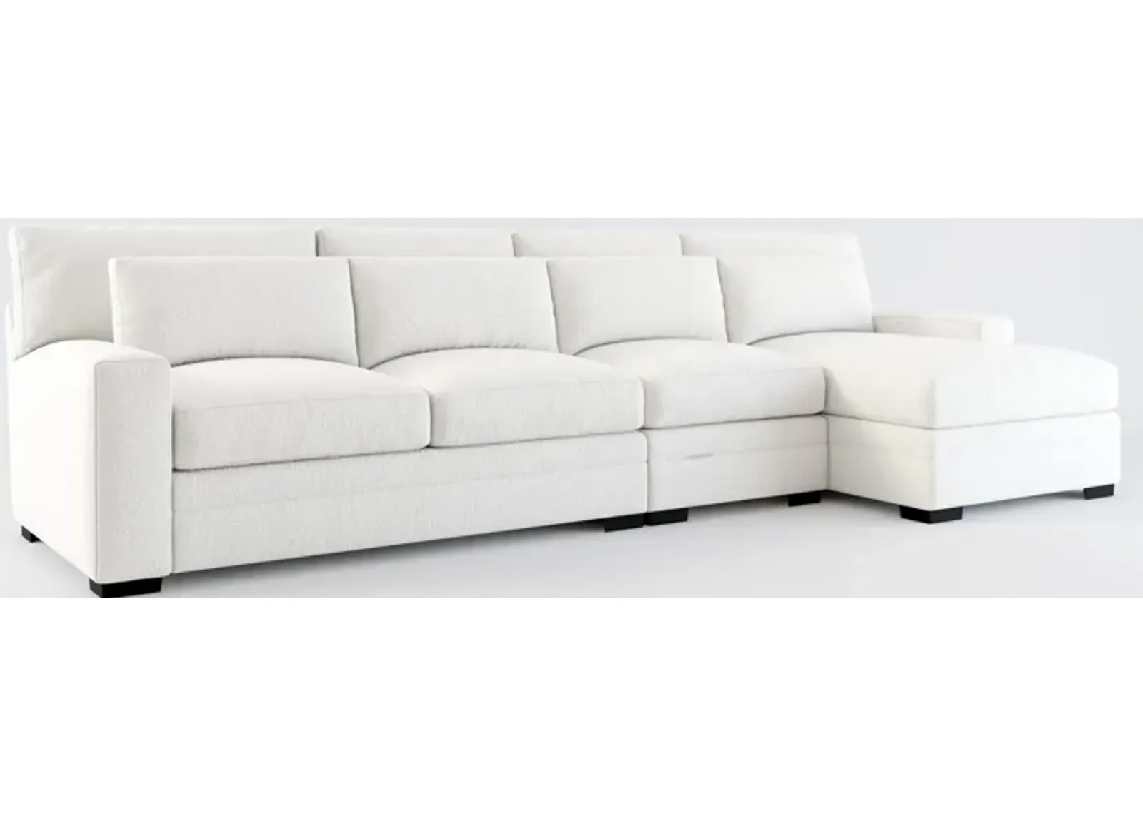 Winston Foam Comfort 3-Piece Sectional with Right-Facing Chaise - Bloke Snow