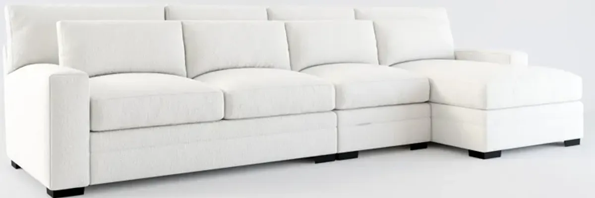 Winston Foam Comfort 3-Piece Sectional with Right-Facing Chaise - Bloke Snow