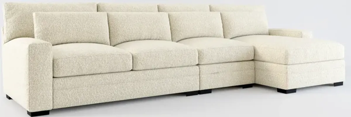 Winston Foam Comfort 3-Piece Sectional with Right-Facing Chaise - Bloke Cotton