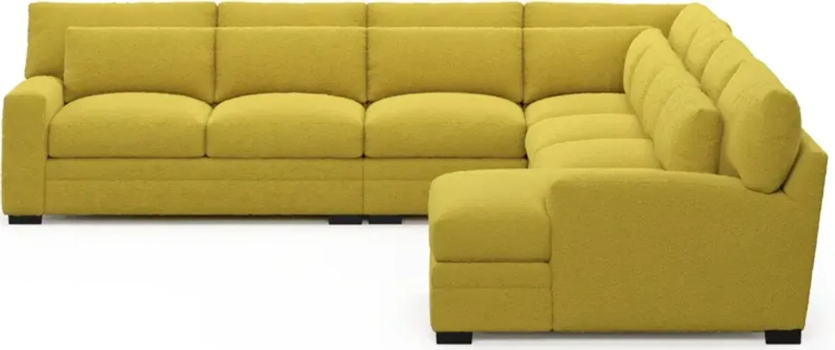 Winston Foam Comfort 5-Piece Sectional with Right-Facing Chaise - Bloke Goldenrod