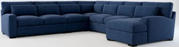 Winston Foam Comfort 5-Piece Sectional with Right-Facing Chaise - Oslo Navy
