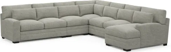 Winston Foam Comfort 5-Piece Sectional with Right-Facing Chaise - Pandora Pepper