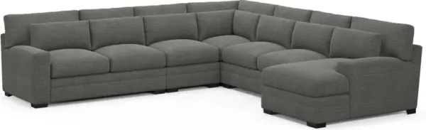Winston Foam Comfort 5-Piece Sectional with Right-Facing Chaise - Curious Charcoal