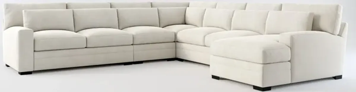 Winston Foam Comfort 5-Piece Sectional with Right-Facing Chaise - Laurent Beach