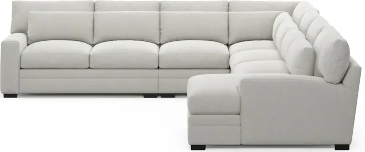 Winston Foam Comfort 5-Piece Sectional with Right-Facing Chaise - Oslo Snow