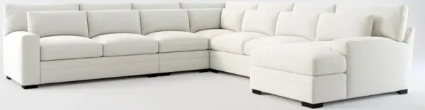 Winston Foam Comfort 5-Piece Sectional with Right-Facing Chaise - Oslo Snow
