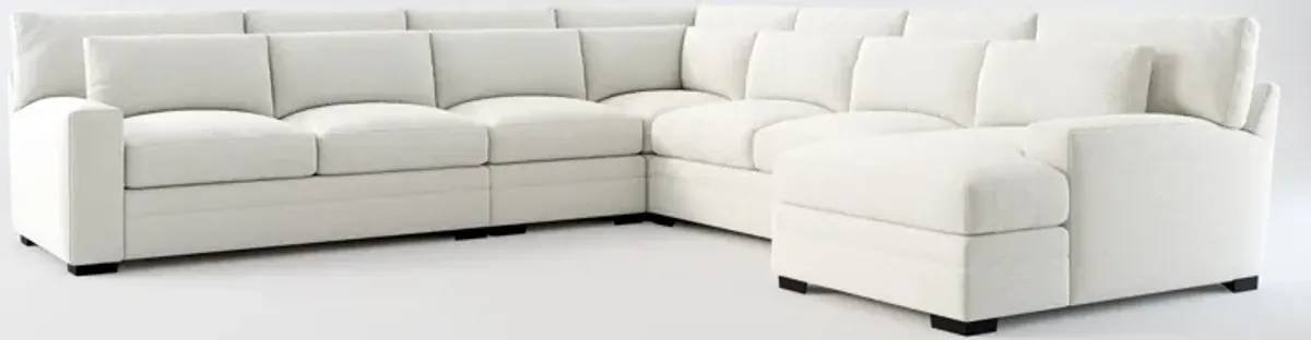 Winston Foam Comfort 5-Piece Sectional with Right-Facing Chaise - Oslo Snow