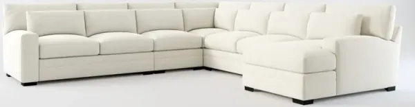 Winston Foam Comfort 5-Piece Sectional with Right-Facing Chaise - Anders Ivory