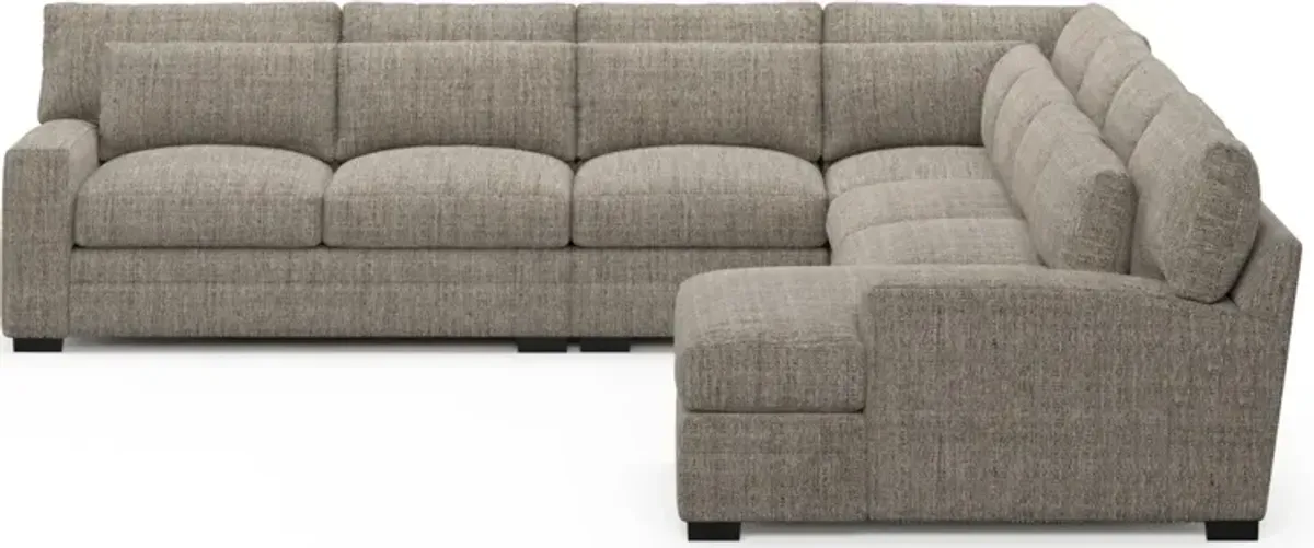 Winston Foam Comfort 5-Piece Sectional with Right-Facing Chaise - Mason Flint