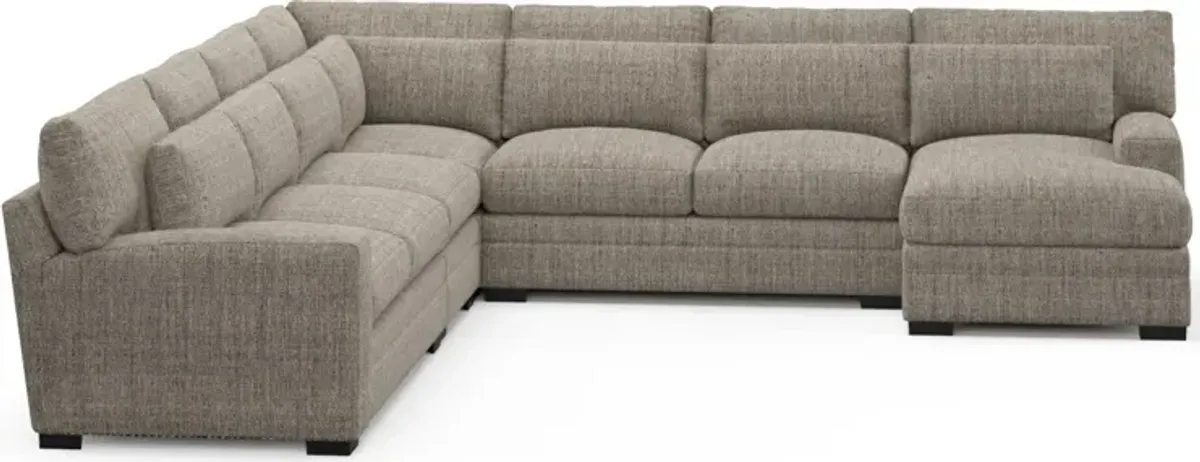 Winston Foam Comfort 5-Piece Sectional with Right-Facing Chaise - Mason Flint