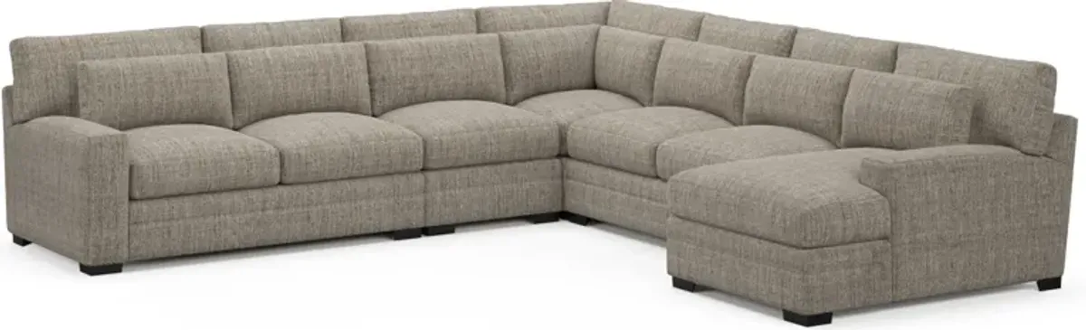 Winston Foam Comfort 5-Piece Sectional with Right-Facing Chaise - Mason Flint