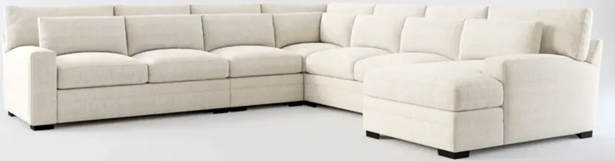 Winston Foam Comfort 5-Piece Sectional with Right-Facing Chaise - Mason Porcelain