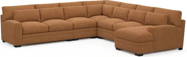 Winston Hybrid Comfort 5-Piece Sectional with Right-Facing Chaise - Contessa Ginger