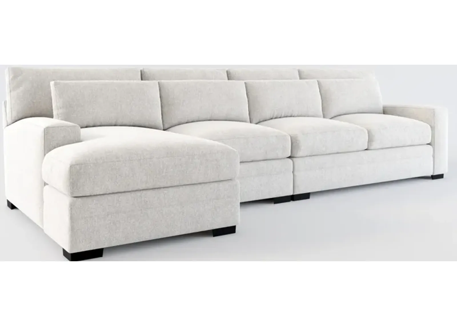 Winston Foam Comfort 3-Piece Sectional with Left-Facing Chaise - Burmese Granite