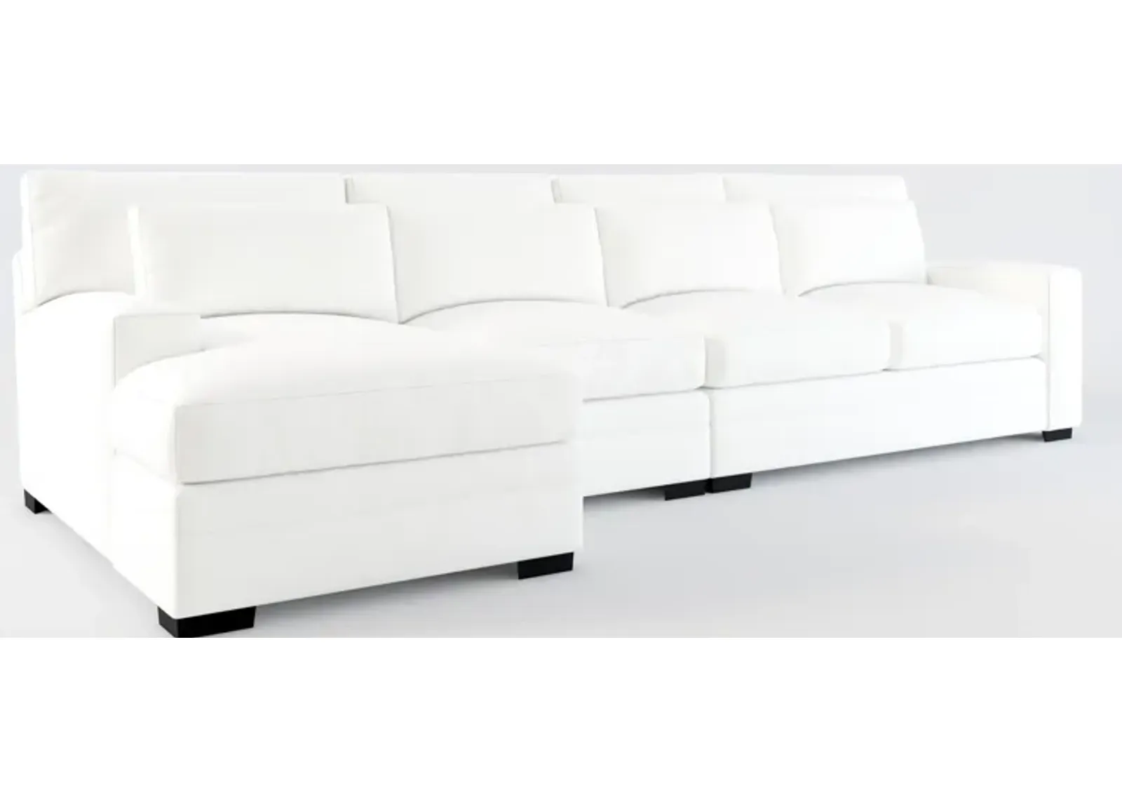 Winston Foam Comfort 3-Piece Sectional with Left-Facing Chaise - Contessa Vanilla