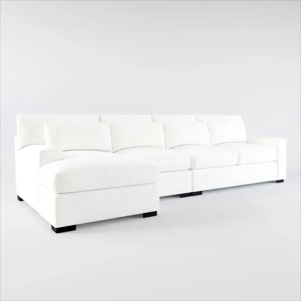 Winston Foam Comfort 3-Piece Sectional with Left-Facing Chaise - Contessa Vanilla