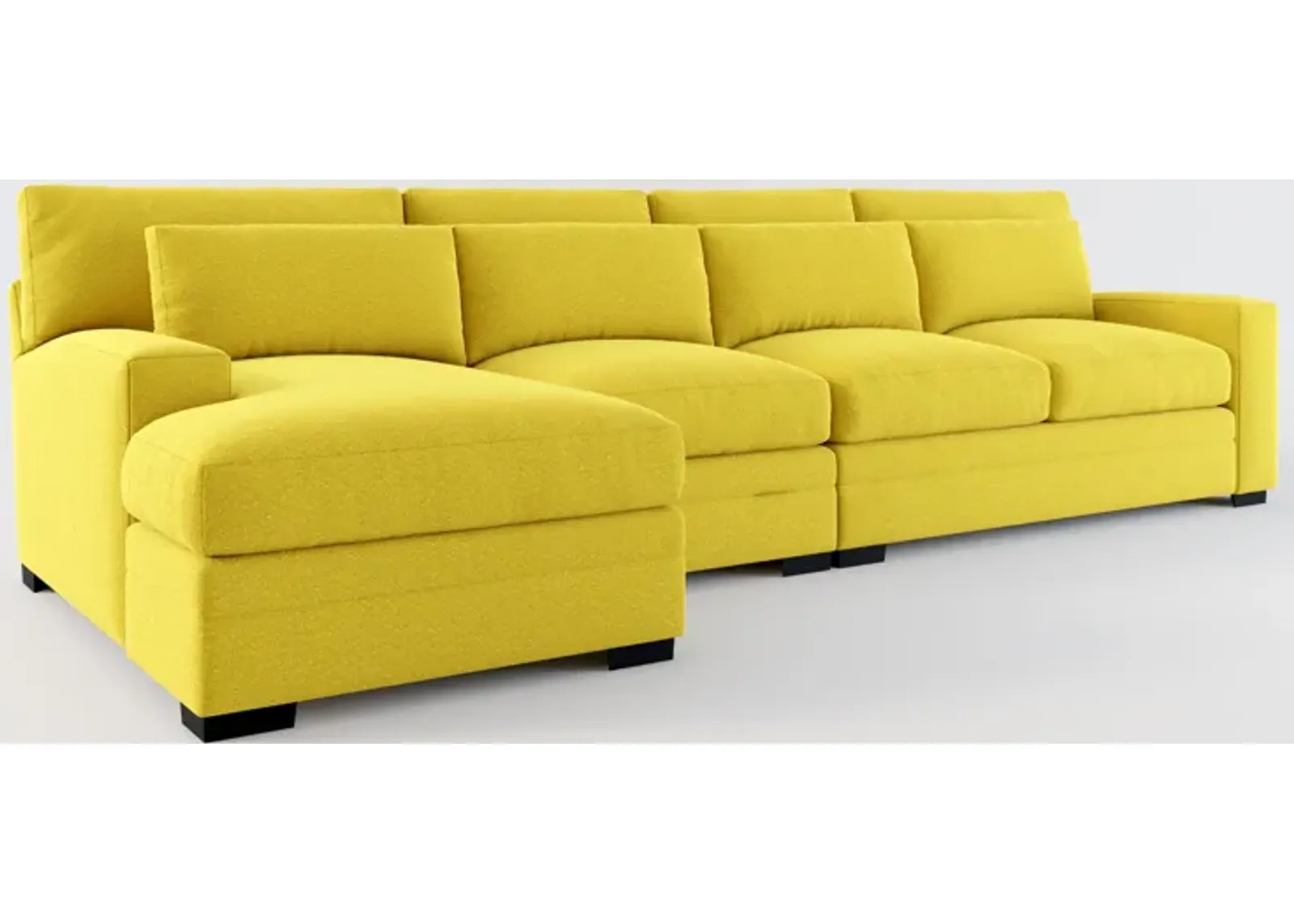 Winston Foam Comfort 3-Piece Sectional with Left-Facing Chaise - Bloke Goldenrod