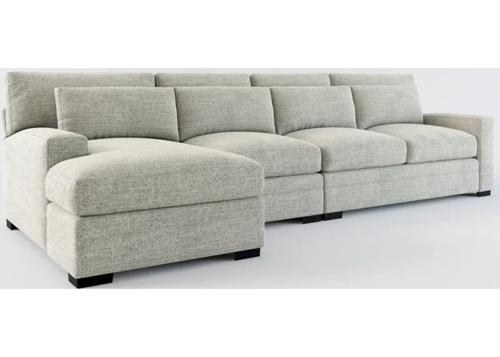 Winston Foam Comfort 3-Piece Sectional with Left-Facing Chaise - Pandora Pepper