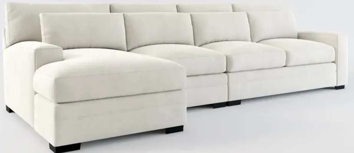 Winston Foam Comfort 3-Piece Sectional with Left-Facing Chaise - Laurent Beach