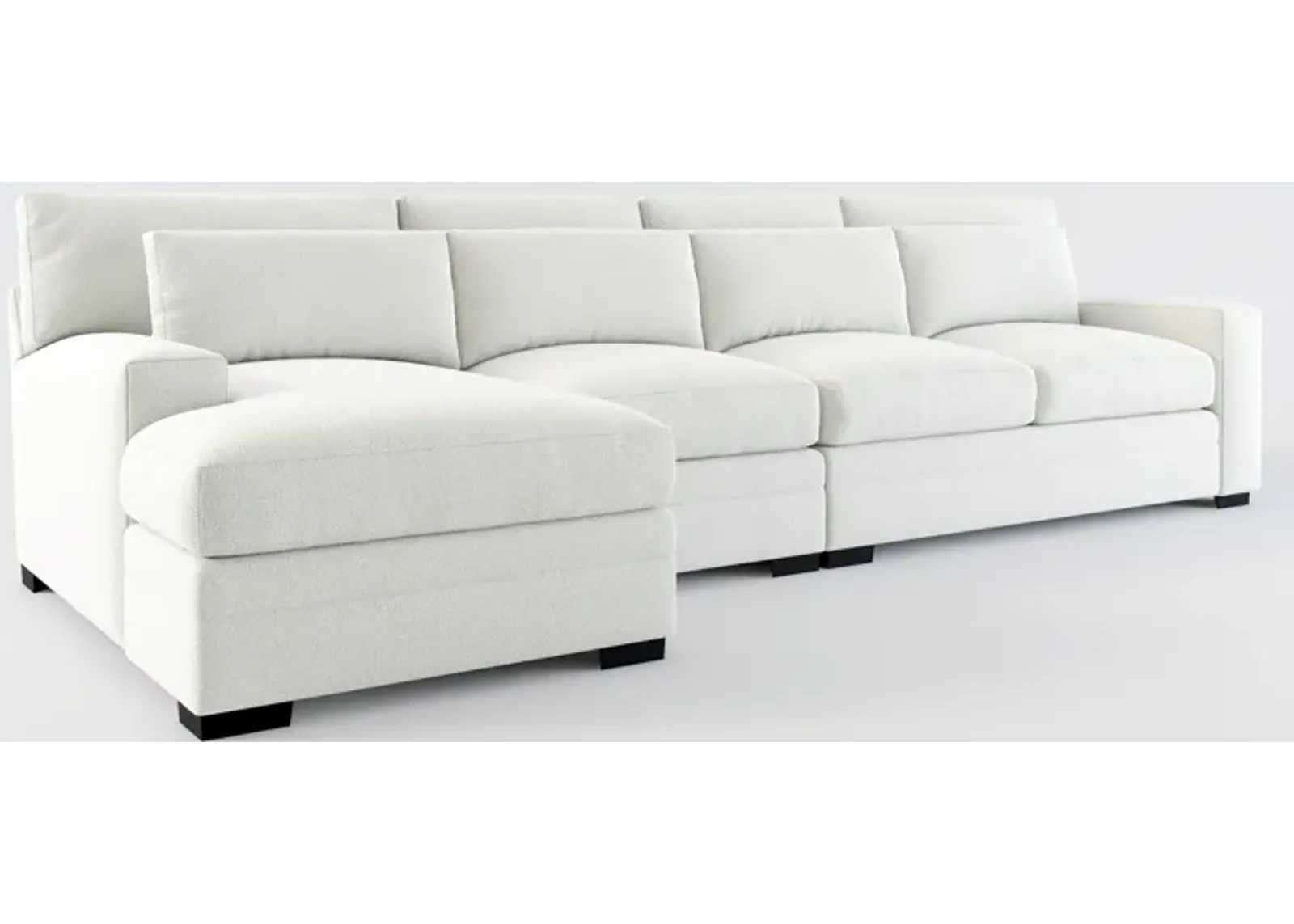 Winston Foam Comfort 3-Piece Sectional with Left-Facing Chaise - Oslo Snow