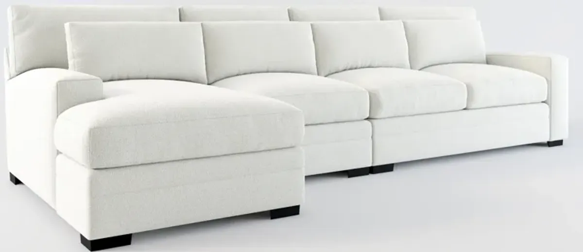 Winston Foam Comfort 3-Piece Sectional with Left-Facing Chaise - Oslo Snow